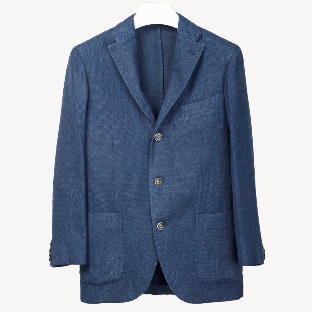 Boglioli Blue Wool & Silk Lightweight K-Jacket Blazer